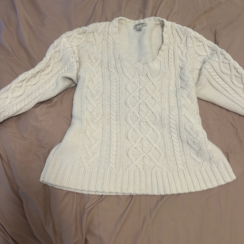 Women's Cream Cable Knit Sweater